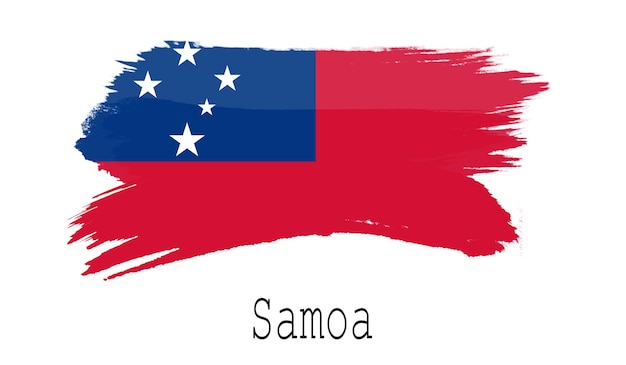 Bandeira de Samoa em fundo branco