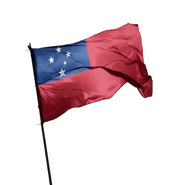 Foto bandeira de samoa em fundo branco