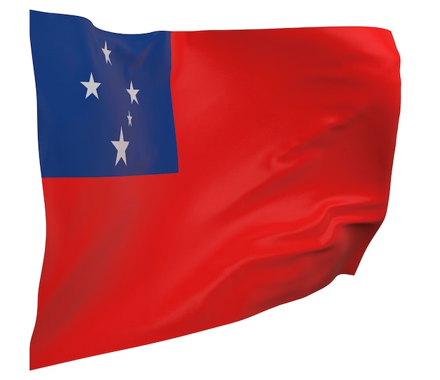 Bandeira de Samoa isolada. Bandeira ondulante. Bandeira nacional de Samoa