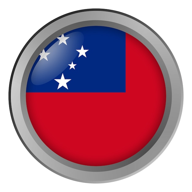 Bandeira de Samoa redonda como um botão
