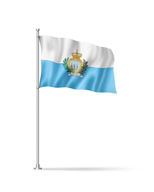 Bandeira de San Marino isolada em branco