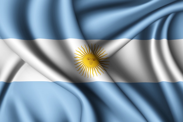 Bandeira de seda da Argentina