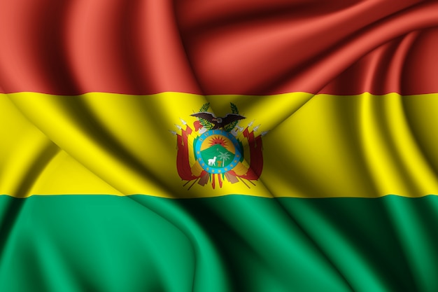 Bandeira de seda da Bolívia