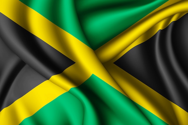 Bandeira de seda da Jamaica