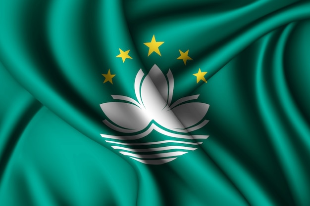 Bandeira de seda de Macau