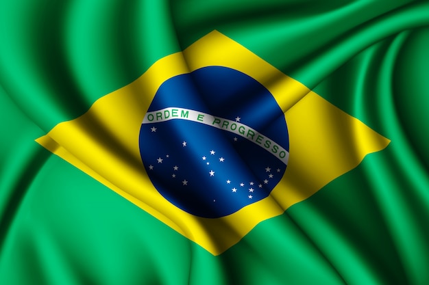 Bandeira de seda do Brasil