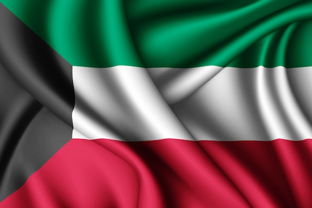 Bandeira de seda do Kuwait