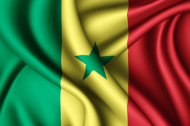 Bandeira de seda do Senegal