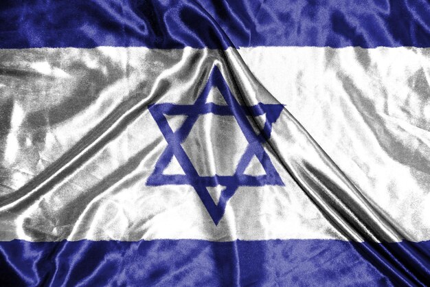 bandeira de tecido de israel Bandeira de cetim tecido ondulado textura da bandeira