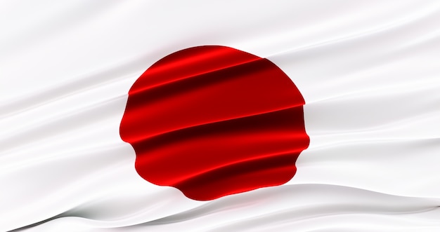 Bandeira de tecido ondulante do japão, bandeira de seda do japão