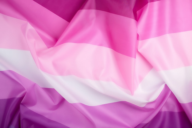 Bandeira de têxteis rosa de lésbicas, conceito da luta pela igualdade de direitos