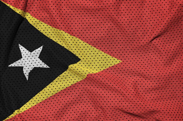 Bandeira de Timor Leste impressa em um sportswear de nylon poliéster