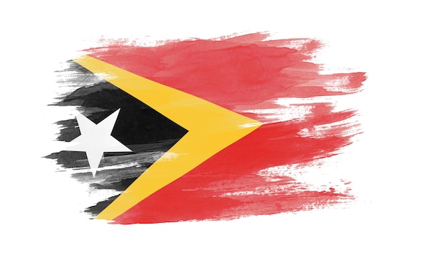 Bandeira de Timor Leste pincelada bandeira nacional