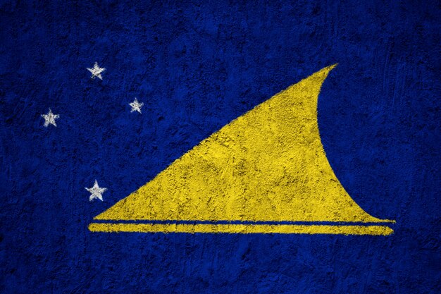 Foto bandeira de tokelau pintada na parede do grunge