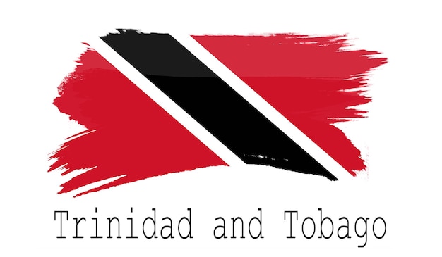 Bandeira de Trinidad e Tobago em fundo branco