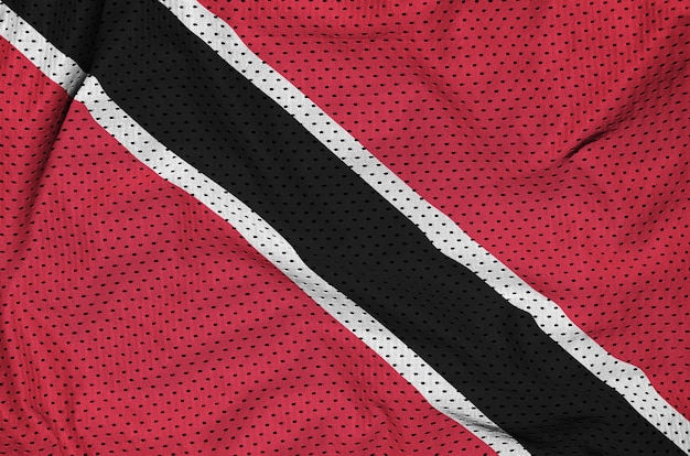 Bandeira de trinidad e tobago impressa em um tecido de sportswear de poliéster e nylon