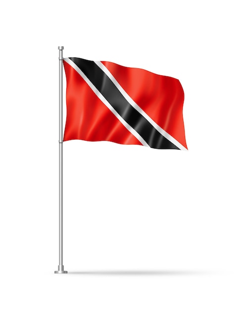 Bandeira de Trinidad e Tobago isolada no branco