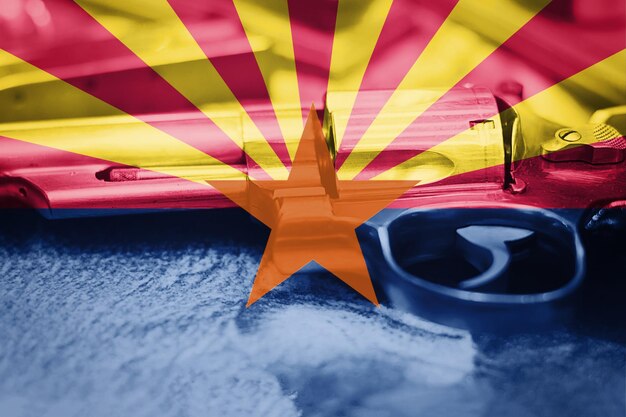 Bandeira do arizona (estado dos eua) controle de armas eua. leis de armas dos estados unidos.