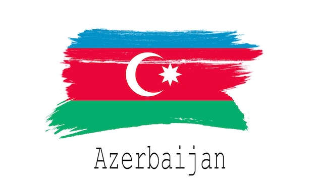 Bandeira do Azerbaijão em fundo branco