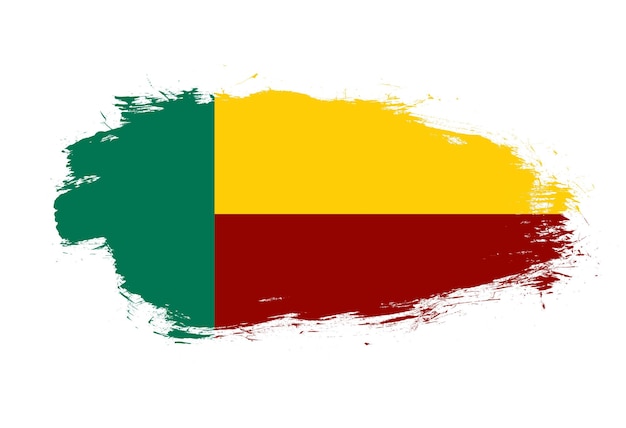 Bandeira do benin sobre fundo de pincel branco