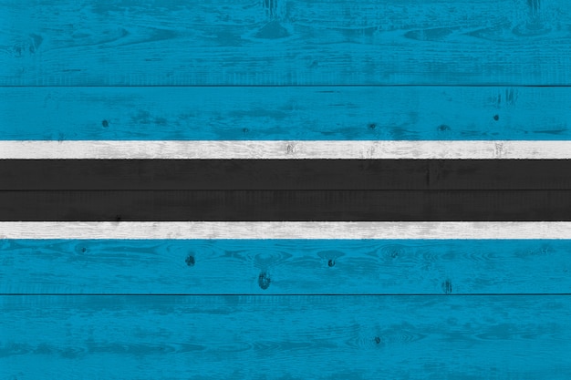 Bandeira do Botswana, pintada na prancha de madeira velha