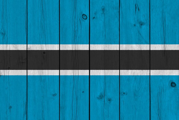 Bandeira do Botswana, pintada na prancha de madeira velha