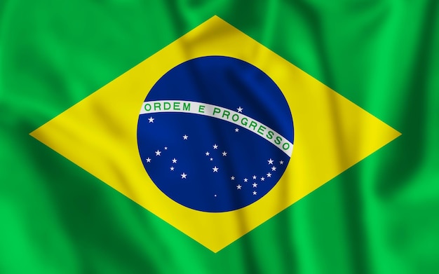 Bandeira do Brasil. Agitando a bandeira nacional do Brasil