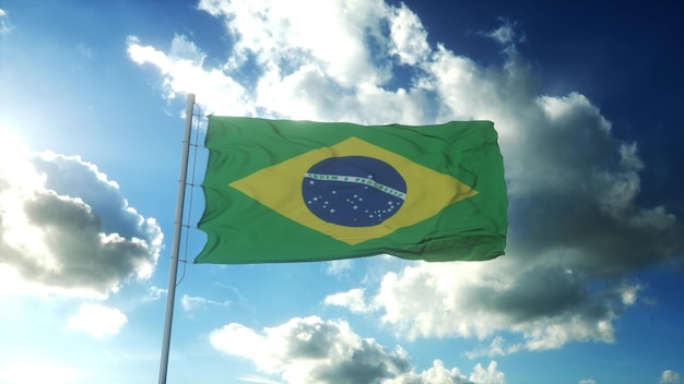 Distrito de columbia eua - bandeira de washington, dc balançando ao vento.  renderização 3d