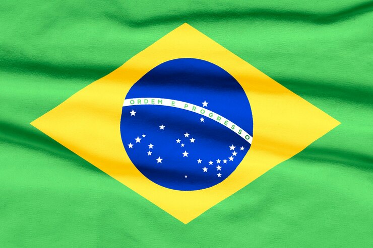 Foto bandeira do brasil em pedido de tecido ondulado e progresso