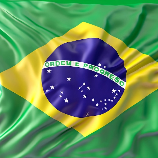 Bandeira do Brasil no vento