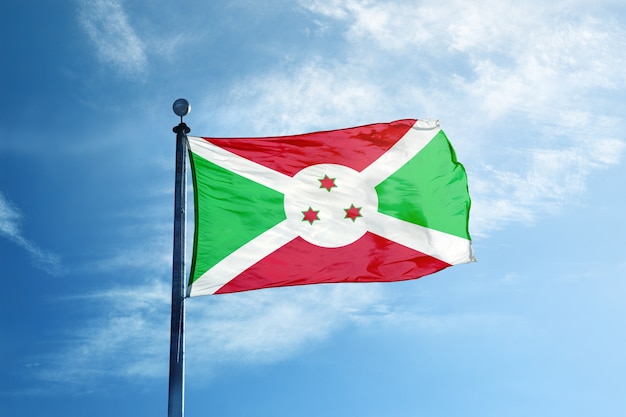 Bandeira do Burundi no mastro