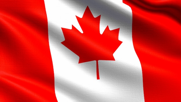 Bandeira do Canadá, com textura de tecido a acenar