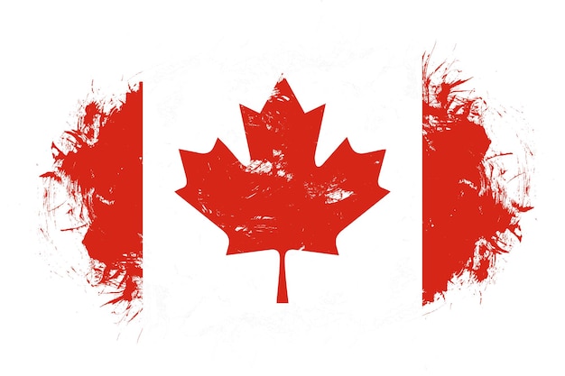 Bandeira do Canadá em fundo de pincel de traçado abstrato