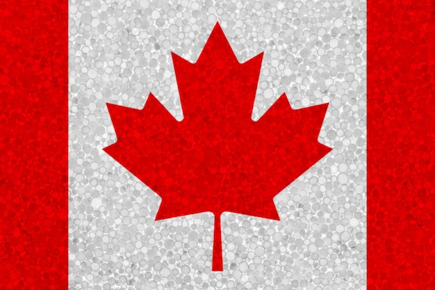 Bandeira do Canadá na textura de isopor