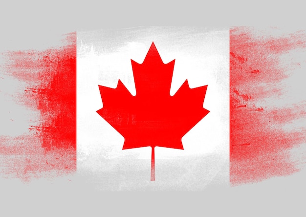 Bandeira do Canadá pintada com pincel