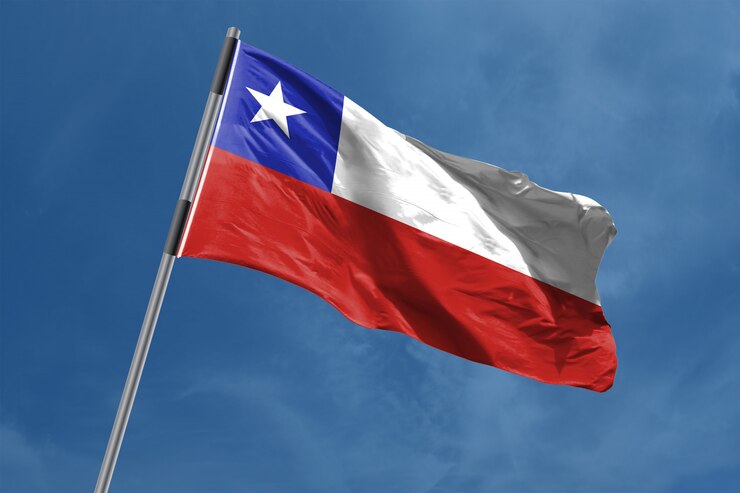 Bandeira do Chile acenando
