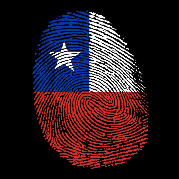 bandeira do chile na impressão digital