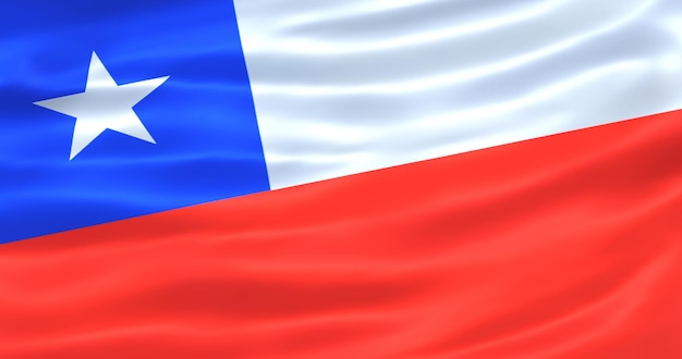 Foto bandeira do chile render metálico 3d