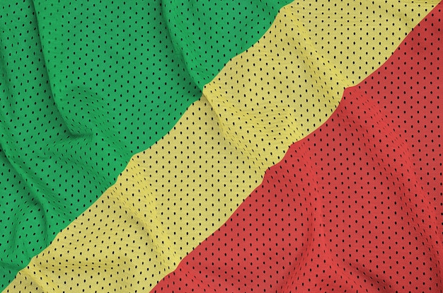 Bandeira do Congo impressa em um tecido de malha de nylon para sportswear de poliéster