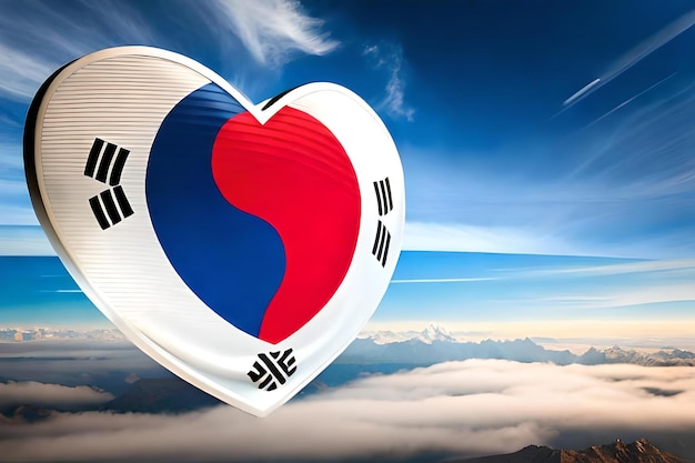 Foto bandeira do coração da coreia do sul