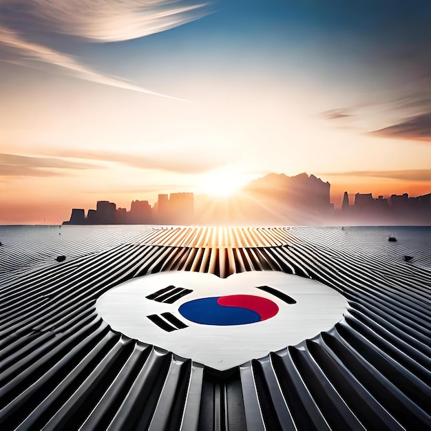 Bandeira do coração da Coreia do Sul
