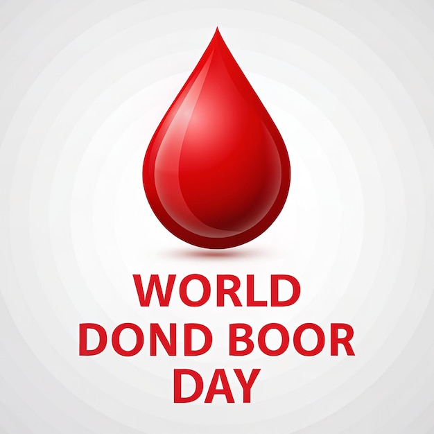Bandeira do Dia Mundial dos Doadores de Sangue com globo e espaço