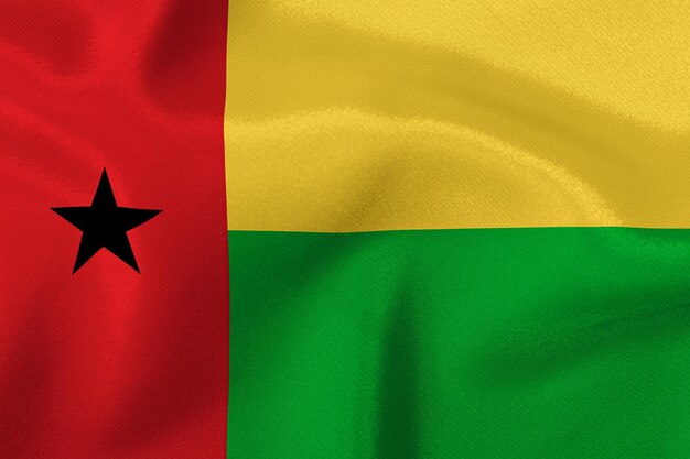Bandeira do estado da Guiné-Bissau em close