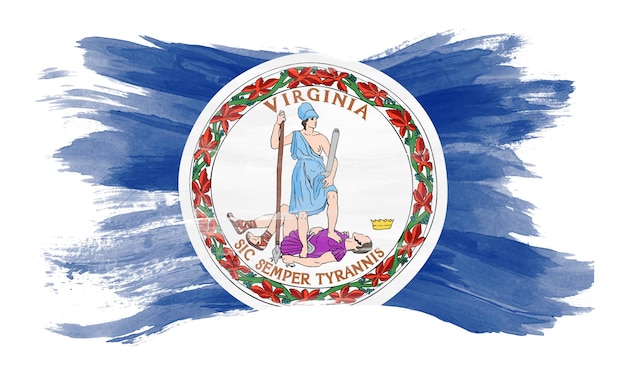 Foto bandeira do estado da virgínia pincelada fundo da bandeira da virgínia