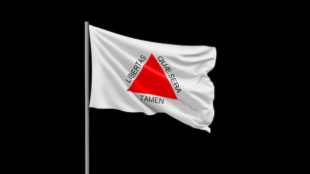 Bandeira do Estado de Minas Gerais do Brasil ondulando em fundo isolado