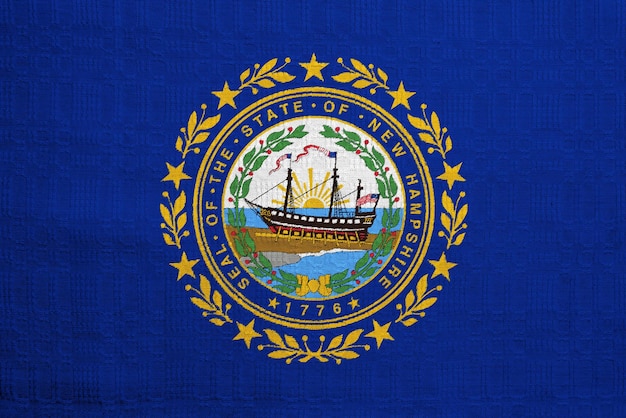 Bandeira do estado de New Hampshire, EUA, em um fundo texturizado