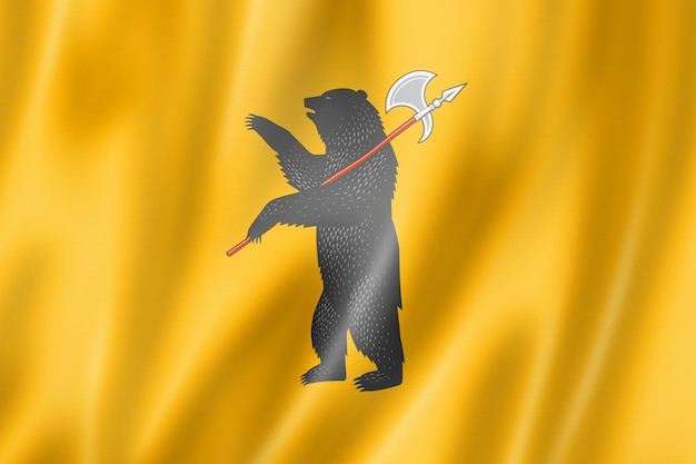 Bandeira do estado de yaroslavl - oblast -, rússia acenando a coleção de banners. ilustração 3d