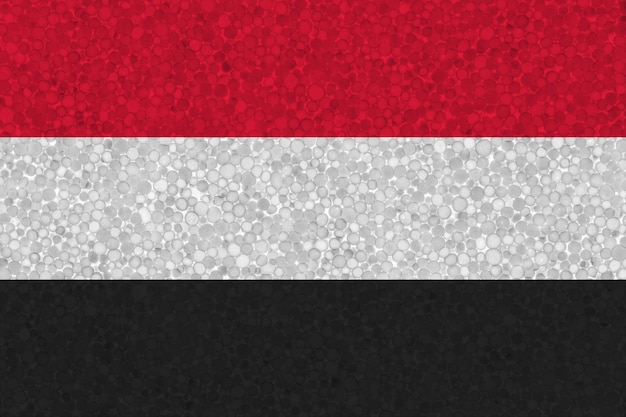 Bandeira do Iêmen na textura de isopor