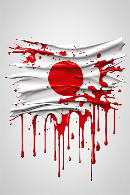 bandeira do japão com sangue