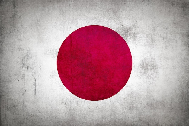 Bandeira do Japão com textura grunge.